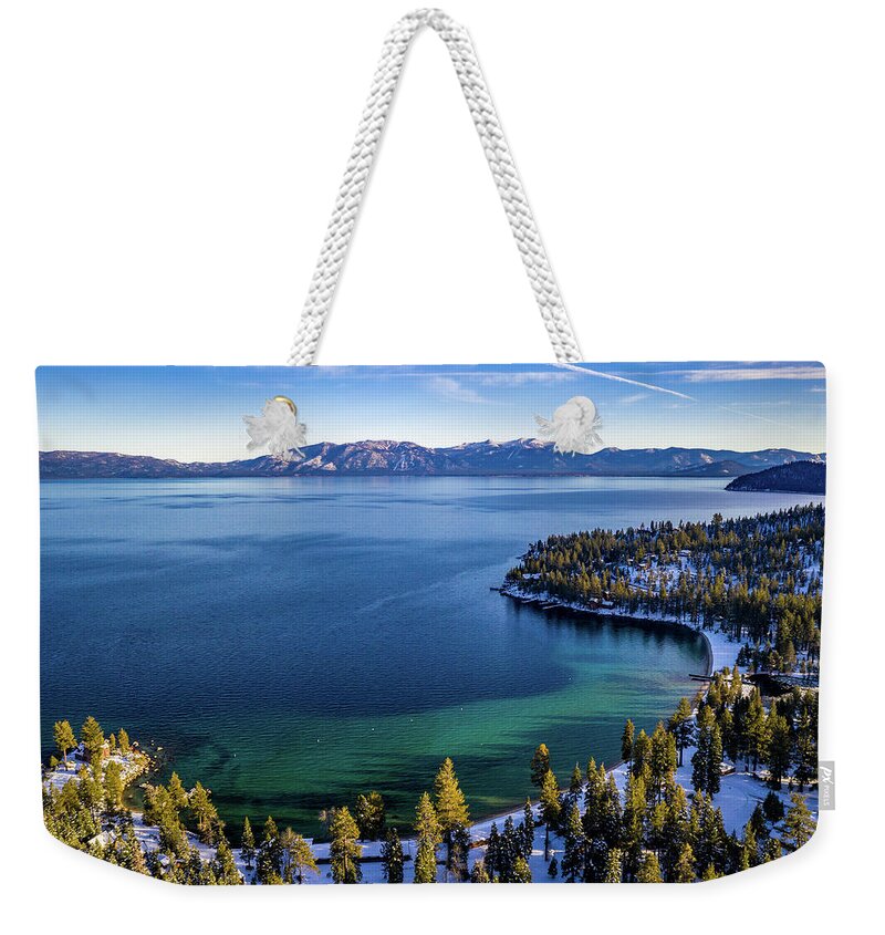 Drone Weekender Tote Bag featuring the photograph Meeks Bay 3 by Clinton Ward