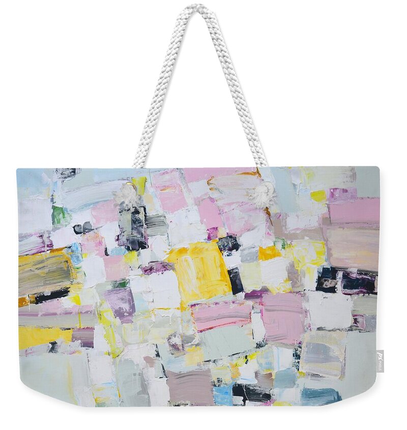 Abstraction Weekender Tote Bag featuring the painting Meeting. by Iryna Kastsova
