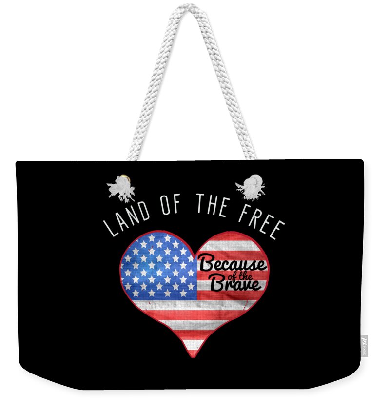 Funny Weekender Tote Bag featuring the digital art Memorial Day Shirt Land Of The Free by Flippin Sweet Gear