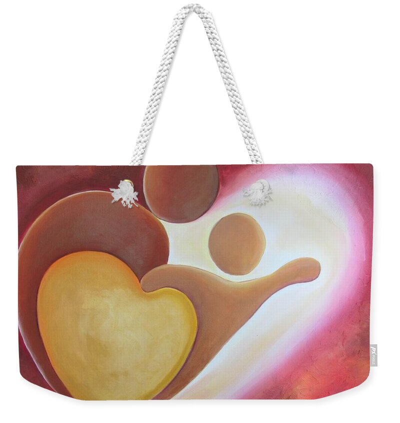 Brown Weekender Tote Bag featuring the painting Memories... of gold by Jennifer Hannigan-Green