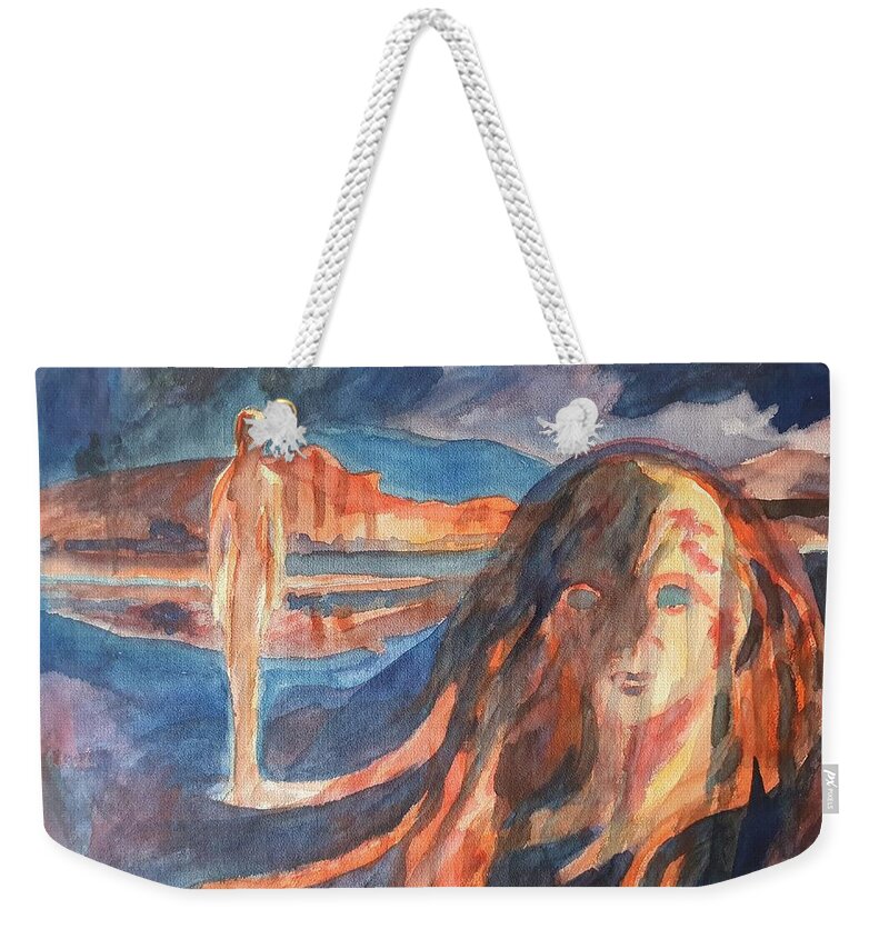 Masterpiece Paintings Weekender Tote Bag featuring the painting Memory of Past Life by Enrico Garff