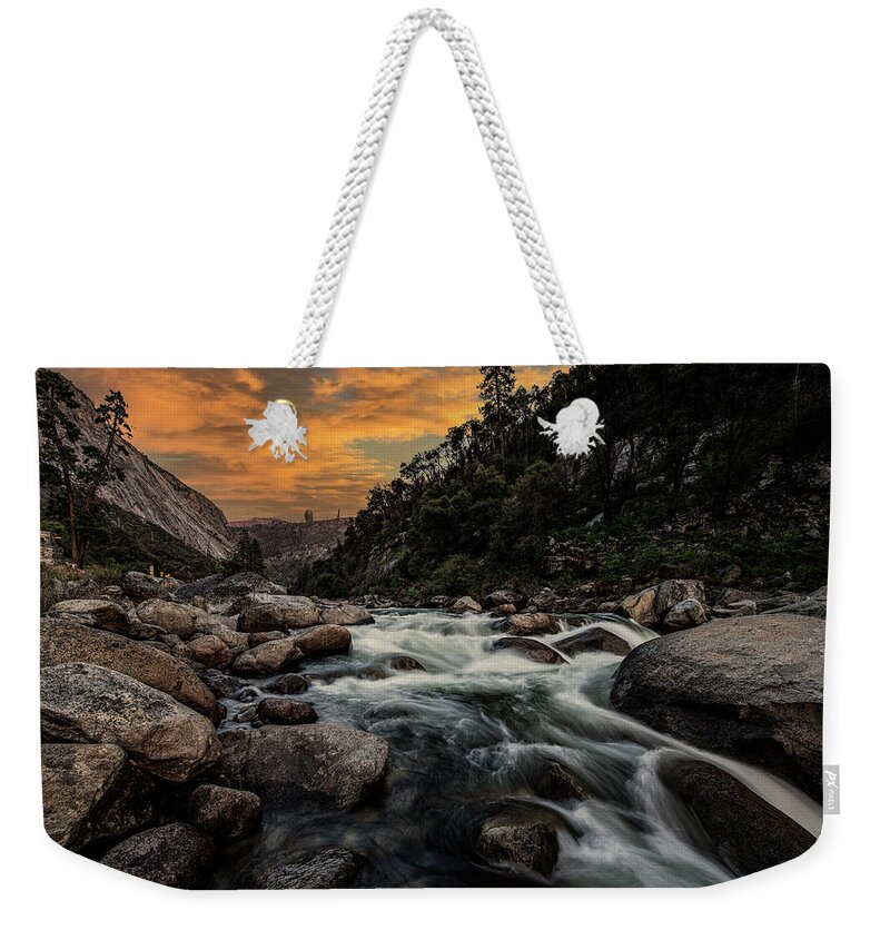 Merced Weekender Tote Bag featuring the photograph Merced River and Yosemite National Park by Amazing Action Photo Video