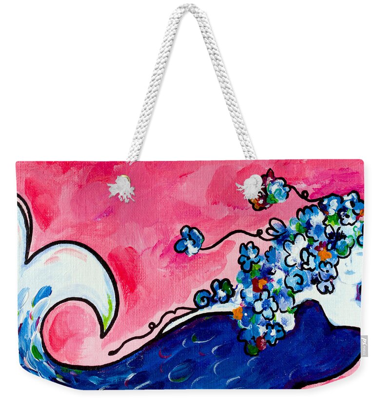 Pink Weekender Tote Bag featuring the painting Mermaid by Beth Ann Scott