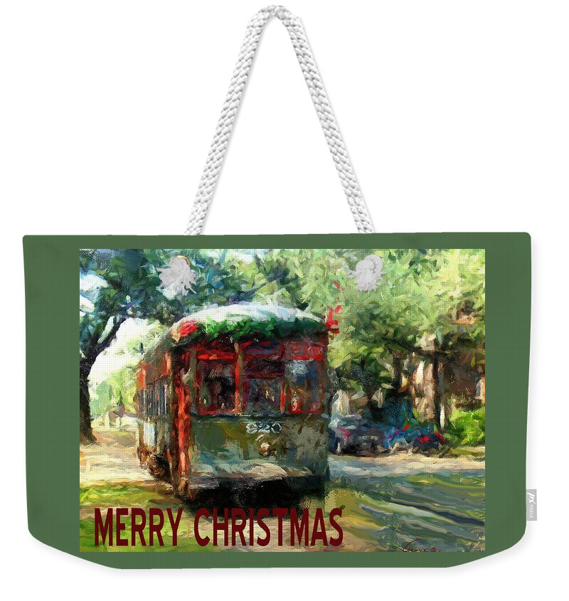 Merry Christmas Weekender Tote Bag featuring the painting Merry Christmas by Amzie Adams