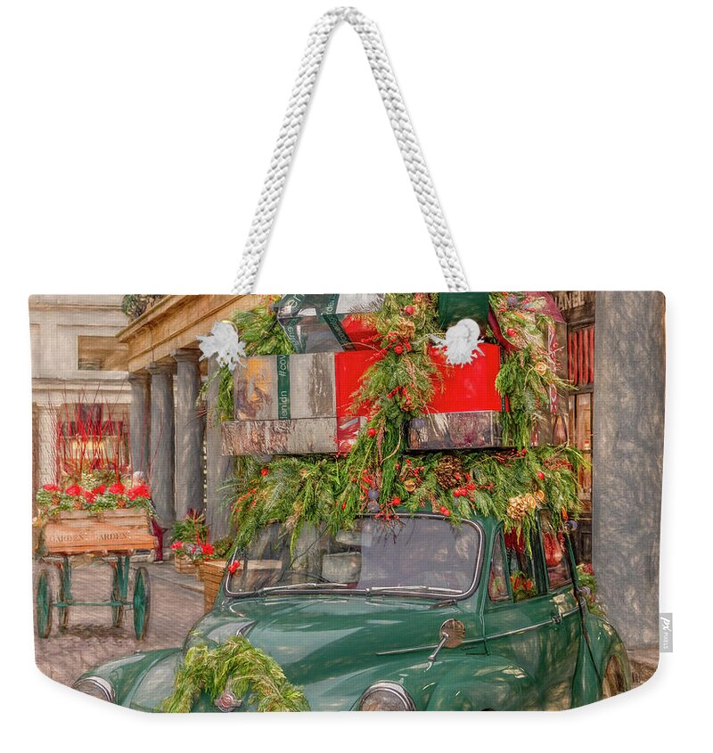 Covent Market Weekender Tote Bag featuring the photograph Merry Christmas From London by Marcy Wielfaert