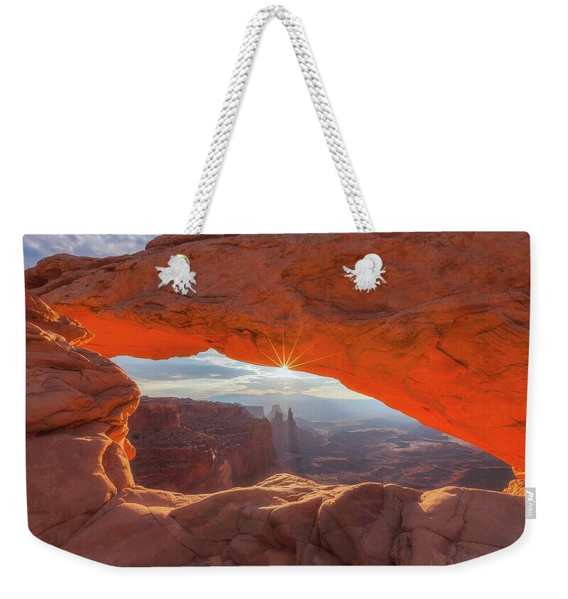 Sunrise Weekender Tote Bag featuring the photograph Mesa's Sunrise by Darren White