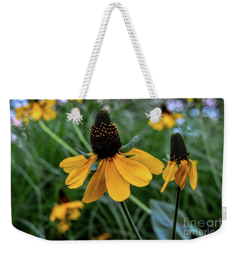 Coneflower Weekender Tote Bag featuring the photograph Mexican Hat Wild Flowers by Diana Mary Sharpton