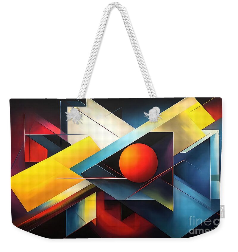 Mid Century Weekender Tote Bag featuring the painting Mid Century Modern Abstract 13 by Mark Ashkenazi