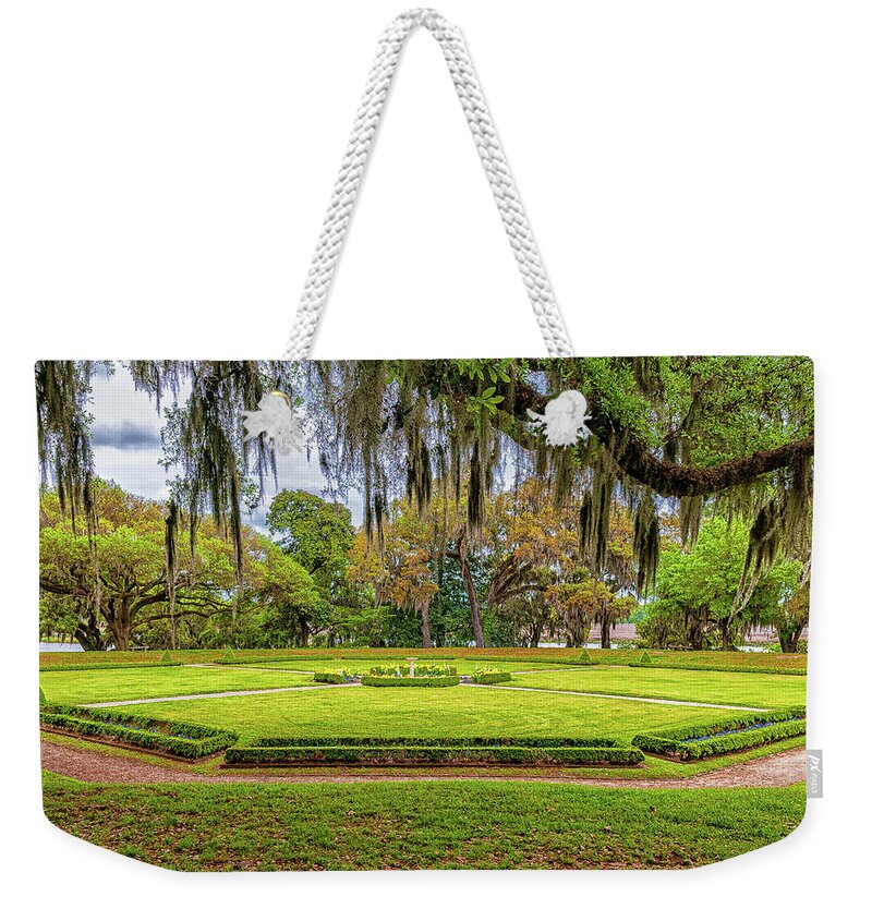 Middleton Ok Tree Weekender Tote Bag featuring the photograph Middleton Plantation Landscape by Louis Dallara