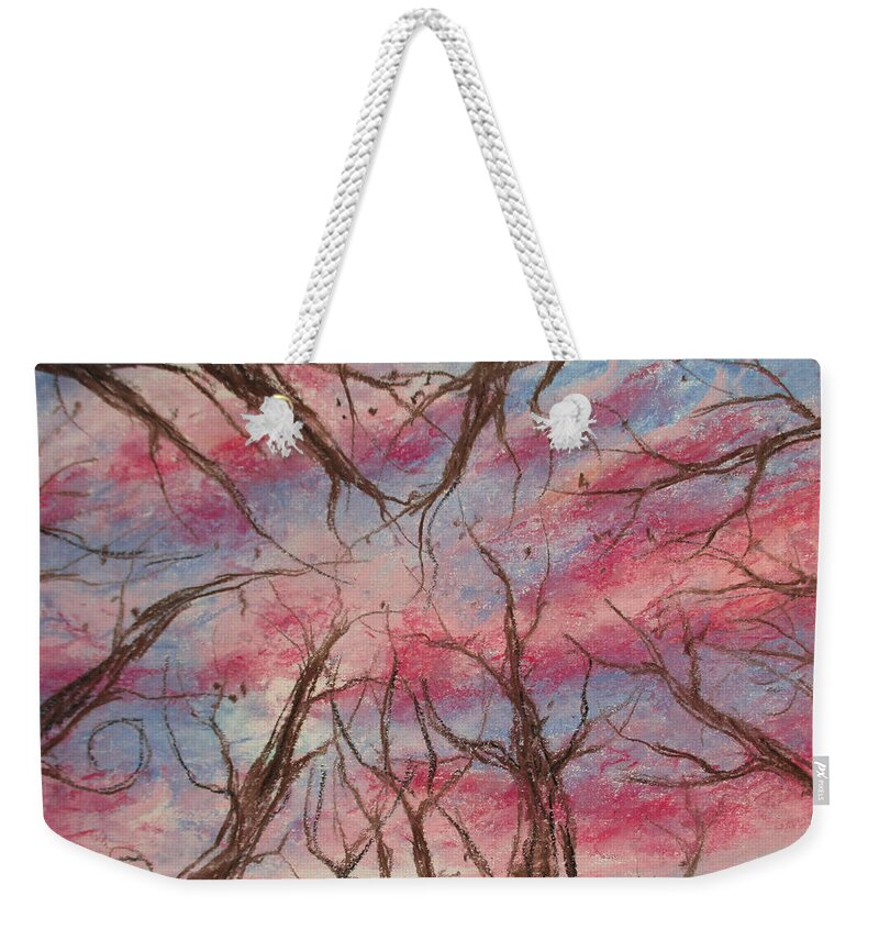 Forest Sky Weekender Tote Bag featuring the painting Midts by Jen Shearer
