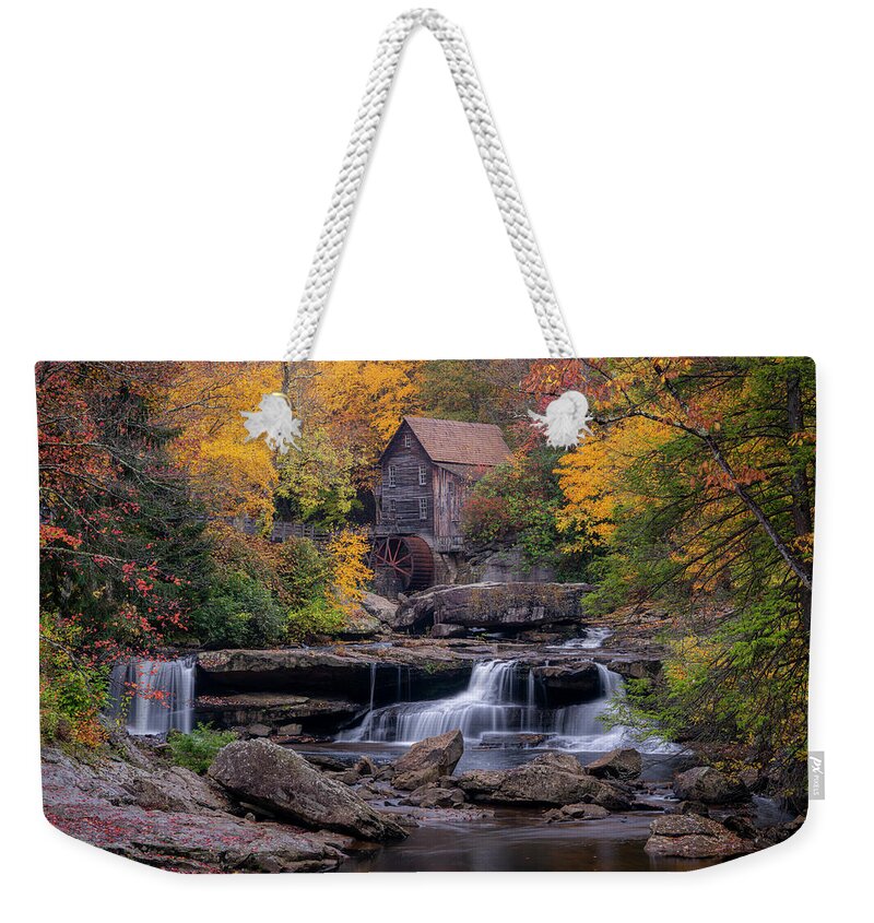 Fall Weekender Tote Bag featuring the photograph Mill at Babcock State Park by Arthur Oleary