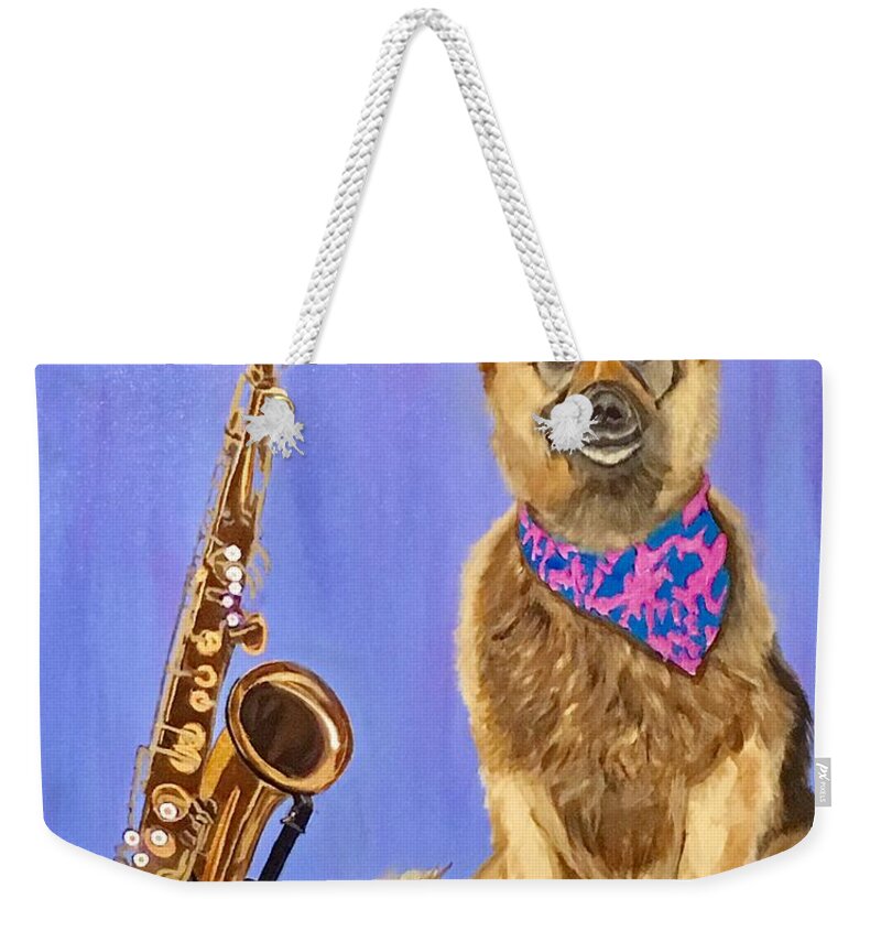  Weekender Tote Bag featuring the painting Mimi and me by Bill Manson