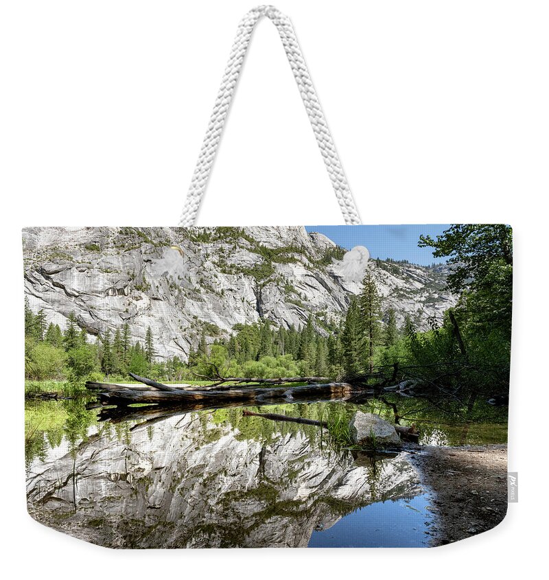 California Weekender Tote Bag featuring the photograph Mirror Lake by Kevin Suttlehan