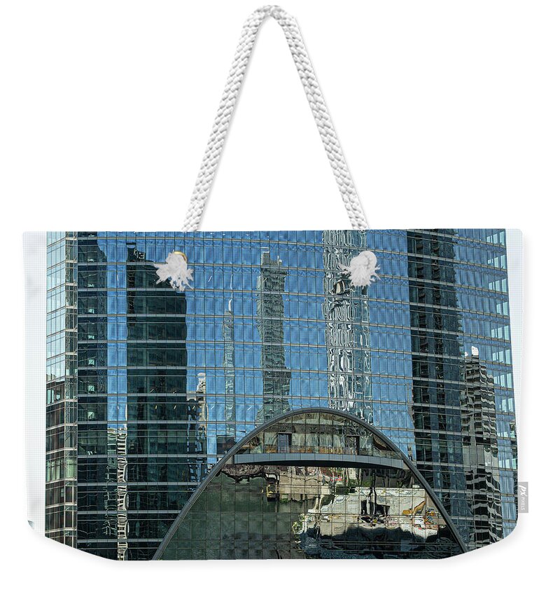 Mirrored Building - Chicago Weekender Tote Bag featuring the photograph Mirrored Building - Chicago by David Morehead