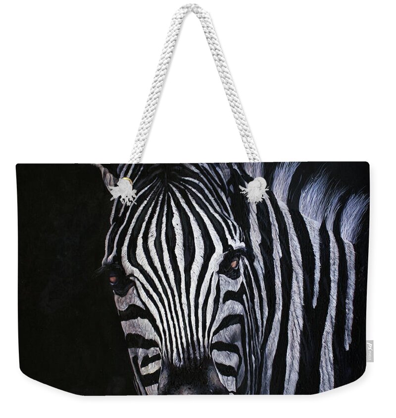 African Wildlife Weekender Tote Bag featuring the painting Mischievious by Ronnie Moyo