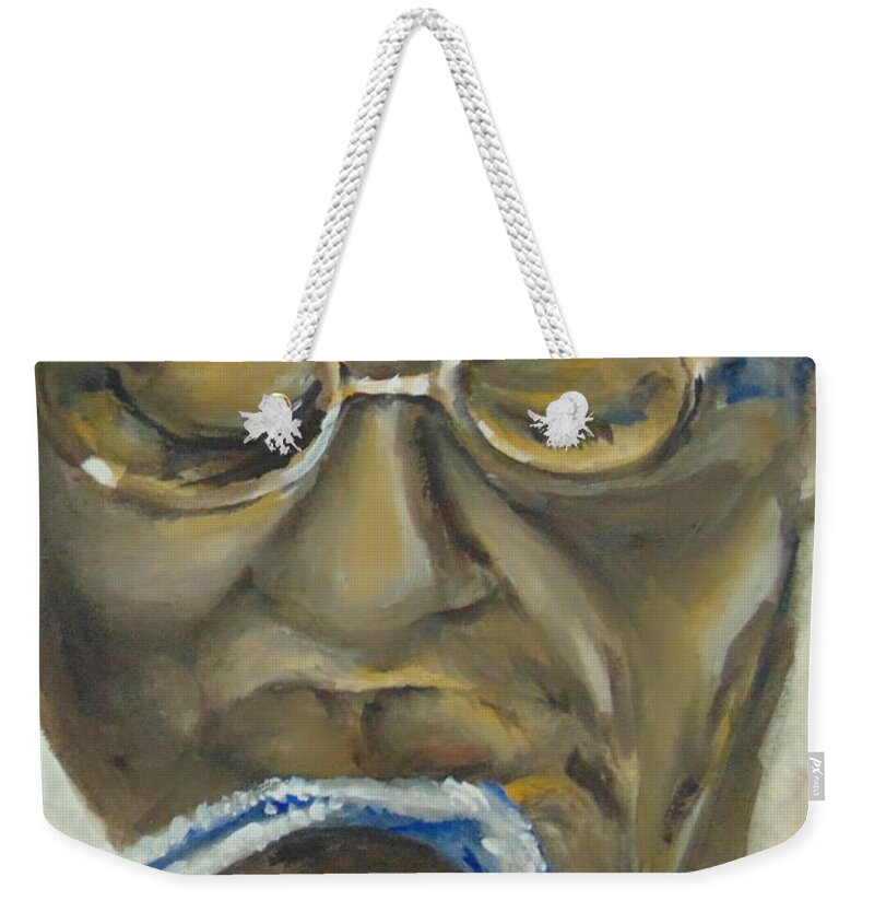 Cicely Tyson Weekender Tote Bag featuring the painting Miss Jane Pittman by Saundra Johnson
