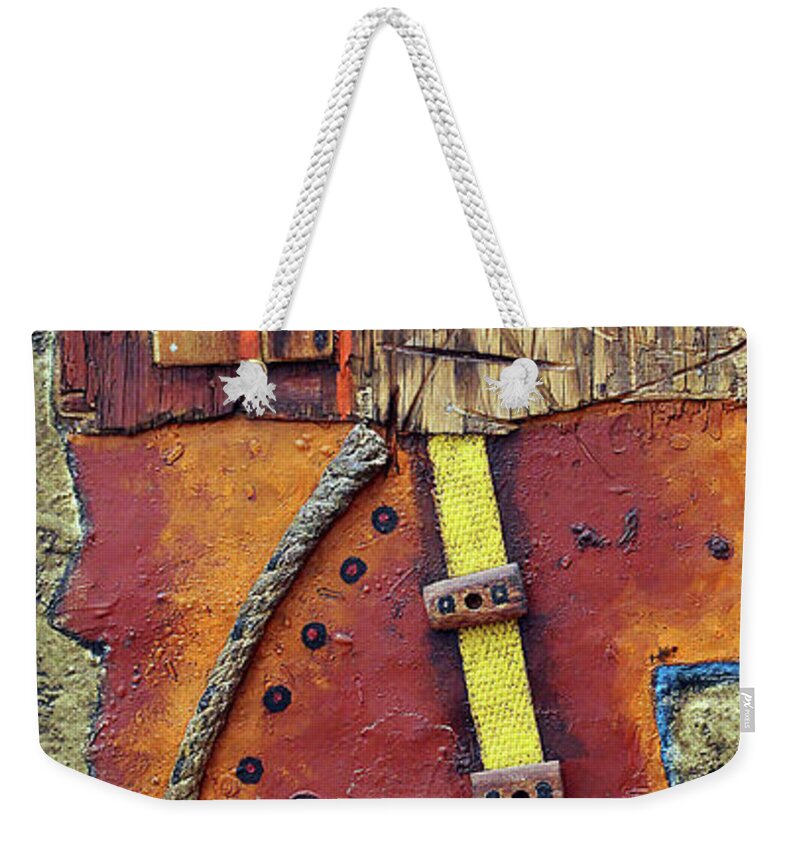 African Art Weekender Tote Bag featuring the painting Mission Control by Michael Nene