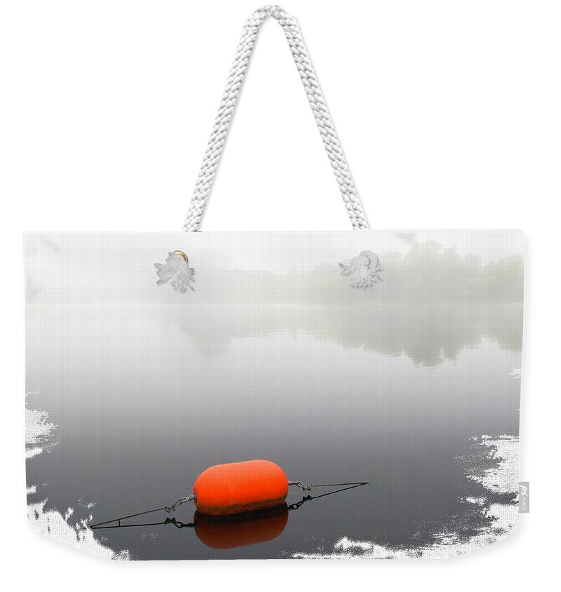 Mist Weekender Tote Bag featuring the mixed media Mist on the Water by Moira Law