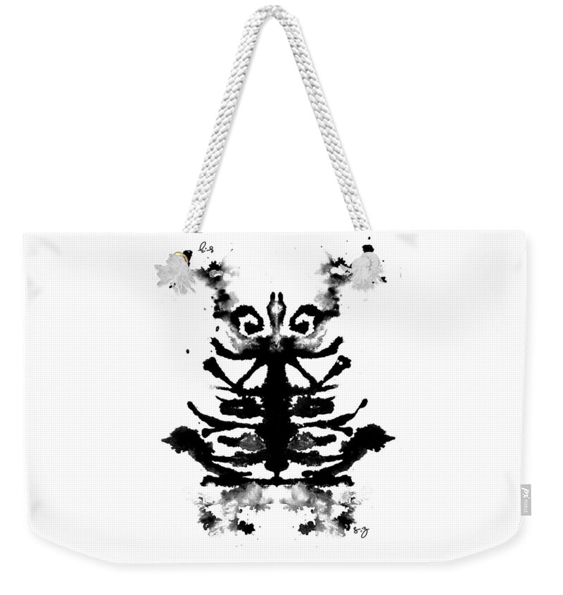 Abstract Weekender Tote Bag featuring the painting Miyukis Ghost by Stephenie Zagorski