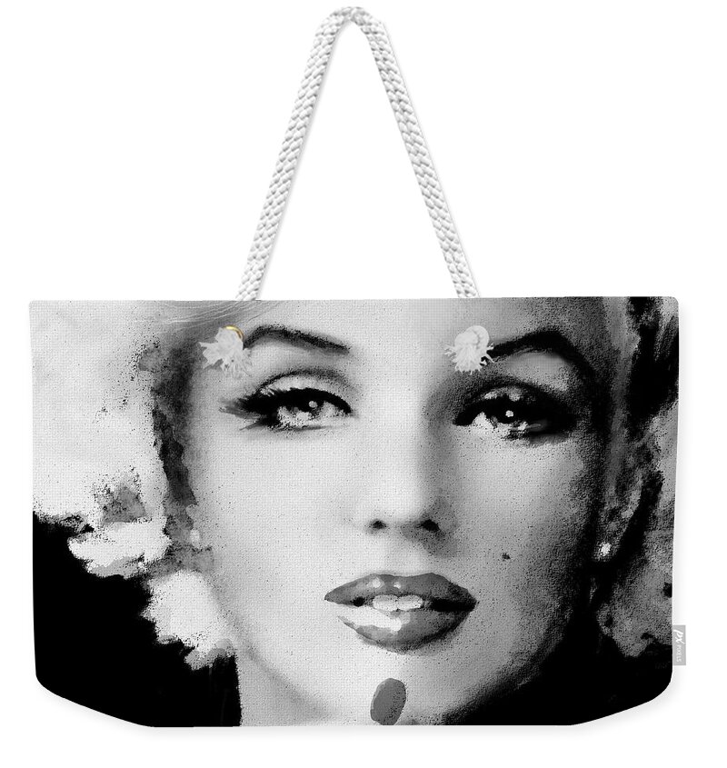Marilynmonroe Weekender Tote Bag featuring the painting MM 132 bw by Theo Danella