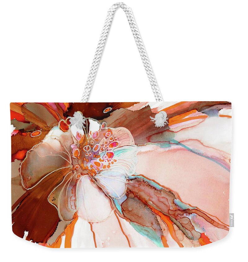  Weekender Tote Bag featuring the painting Mocha Bloom by Julie Tibus