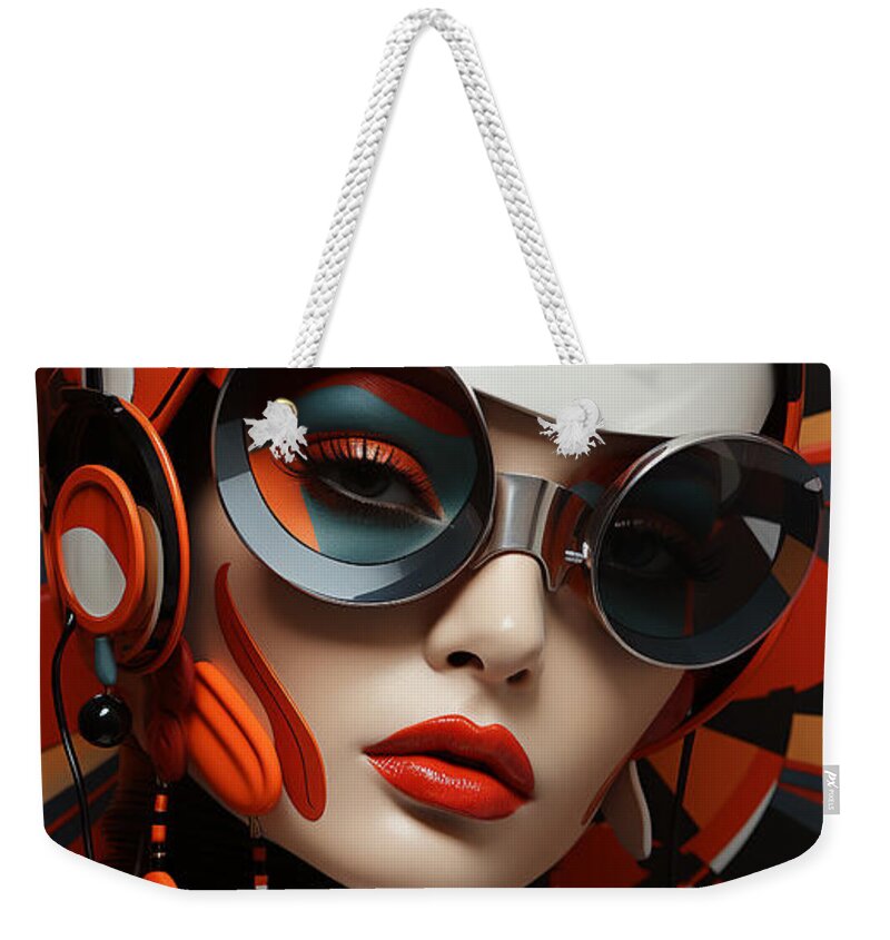 Futuristic Weekender Tote Bag featuring the mixed media Mod #10 by Marvin Blaine