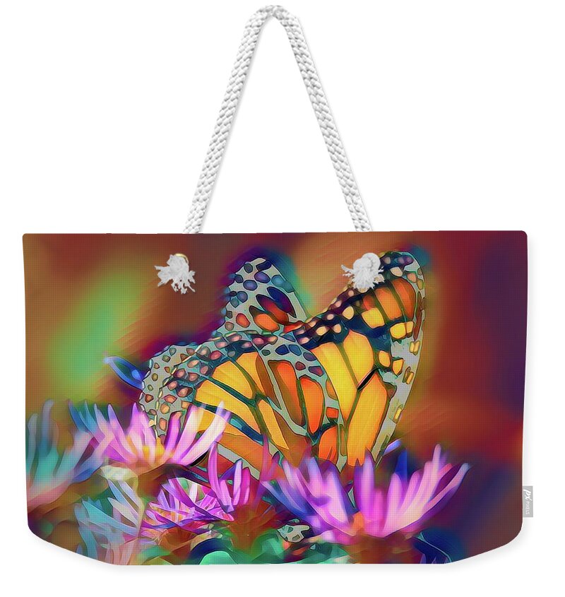 Butterfly Weekender Tote Bag featuring the photograph Modern Monarch by Mary Walchuck