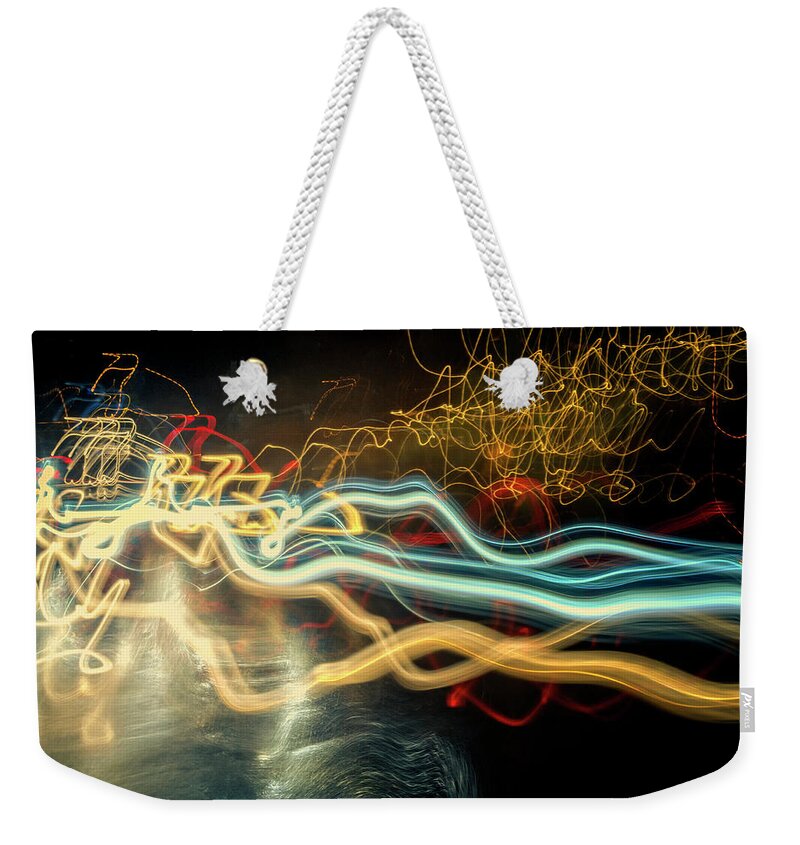 Lightpainting Weekender Tote Bag featuring the photograph Modern Traffic by John Williams