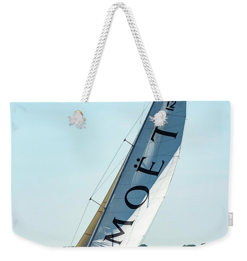 Moet Weekender Tote Bag featuring the photograph Moet Sailing by Denise Kopko