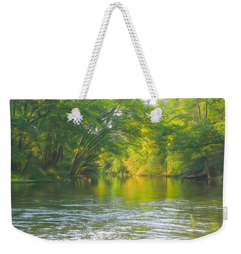 Mohican River Weekender Tote Bag featuring the digital art Mohican River by Susan Hope Finley