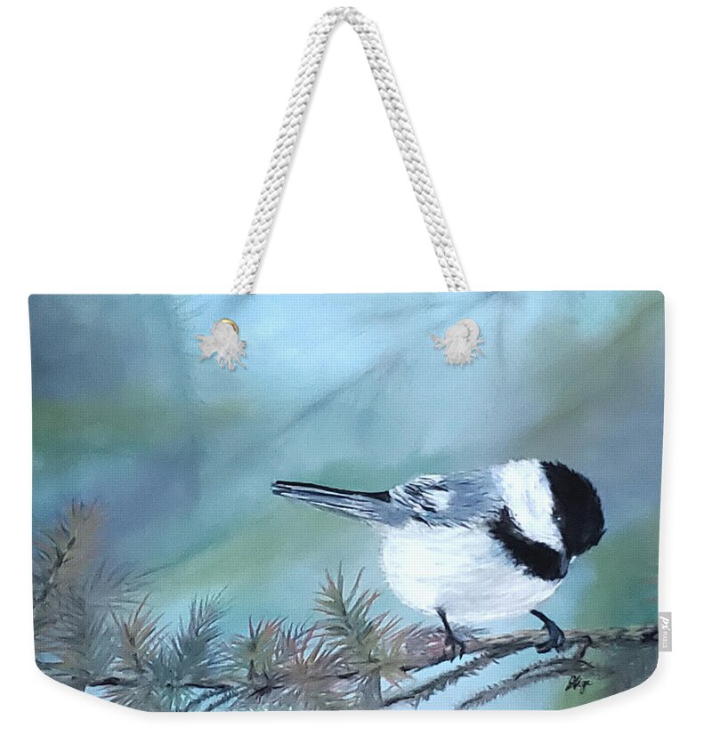 Pastel Weekender Tote Bag featuring the pastel Momentary Visitor by Gigi Dequanne