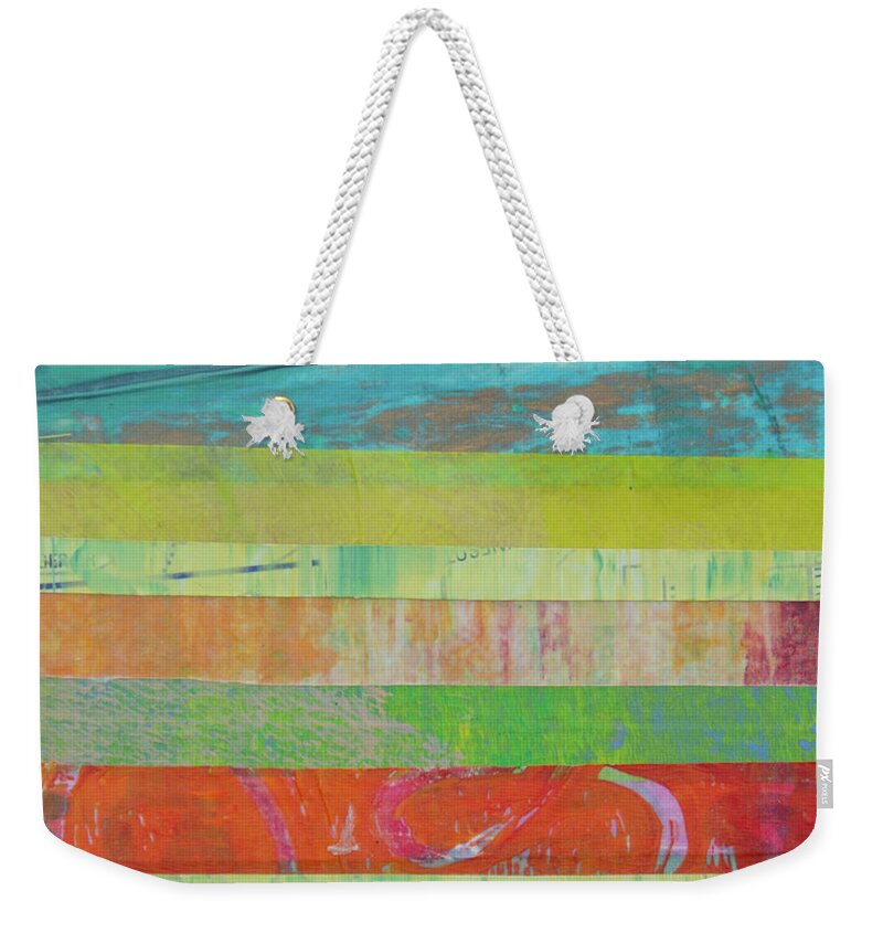 Mixed Media Weekender Tote Bag featuring the mixed media Moments in Time 6 by Julia Malakoff