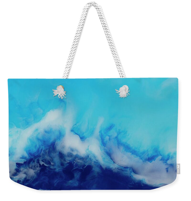 Wave Weekender Tote Bag featuring the painting Open Ocean by Tamara Nelson