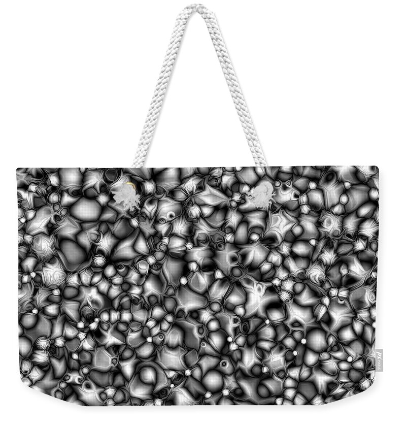Black And White Weekender Tote Bag featuring the digital art Monochromatic Chaos by Phil Perkins