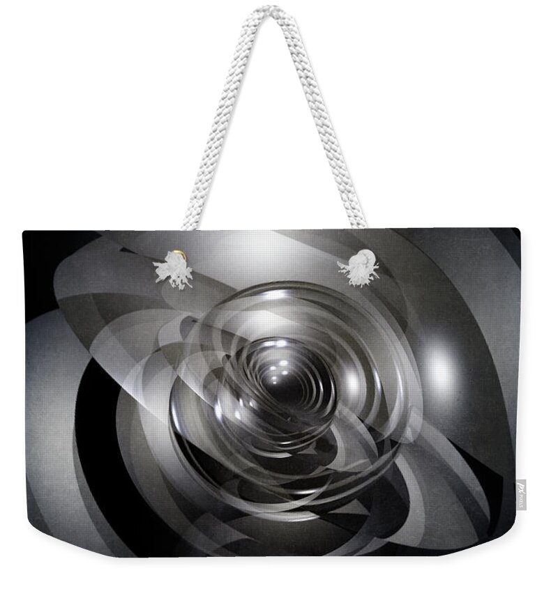 Mirror Weekender Tote Bag featuring the digital art Monotone Mirror by Phil Perkins