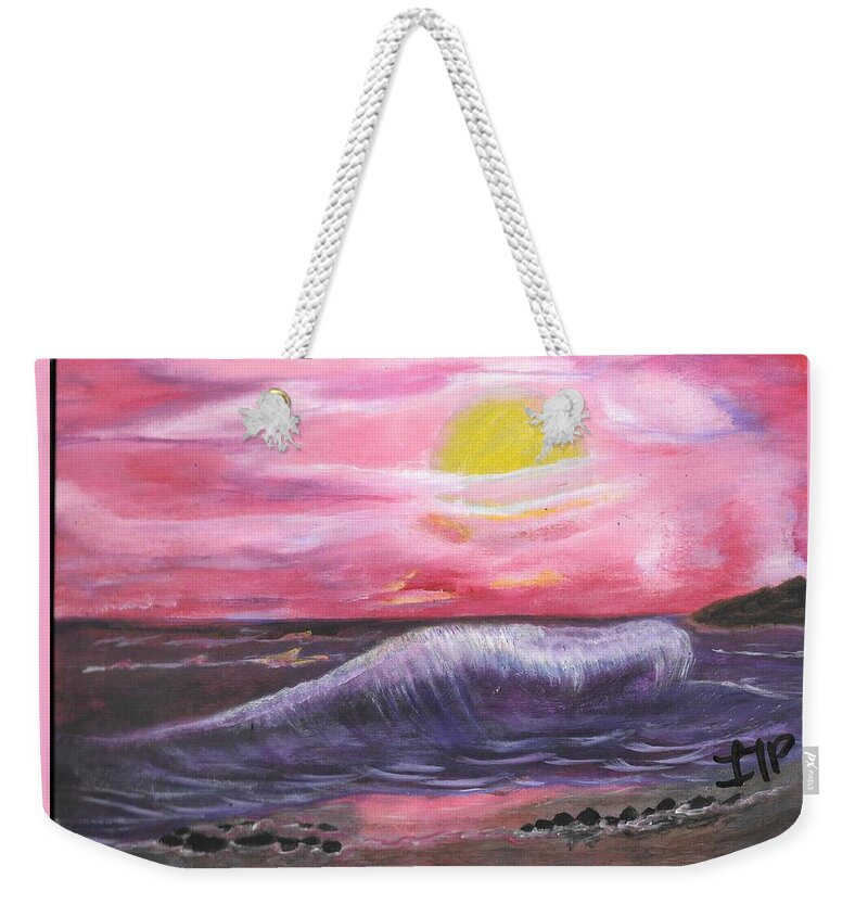 Wave Weekender Tote Bag featuring the painting Monster Wave by Esoteric Gardens KN