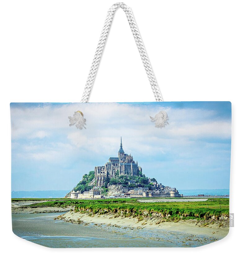  Weekender Tote Bag featuring the photograph Mont-Saint-Michel from La Caserne by Douglas Wielfaert