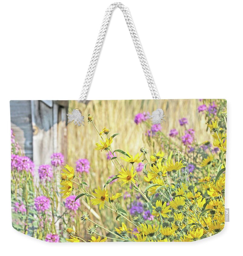 Wildflowers Compass Plant Weekender Tote Bag featuring the photograph Montana's Summer Flowers by Jennie Marie Schell
