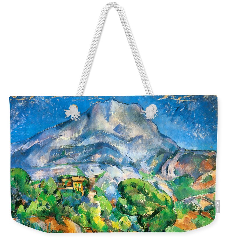 Cezanne Weekender Tote Bag featuring the painting Monte Sainte-Victoire above the Tholonet Road 1896 by Paul Cezanne