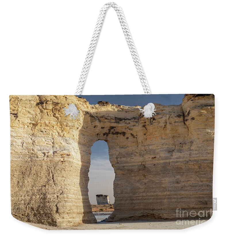 Monument Rocks Weekender Tote Bag featuring the photograph Monument Rocks by Jim West