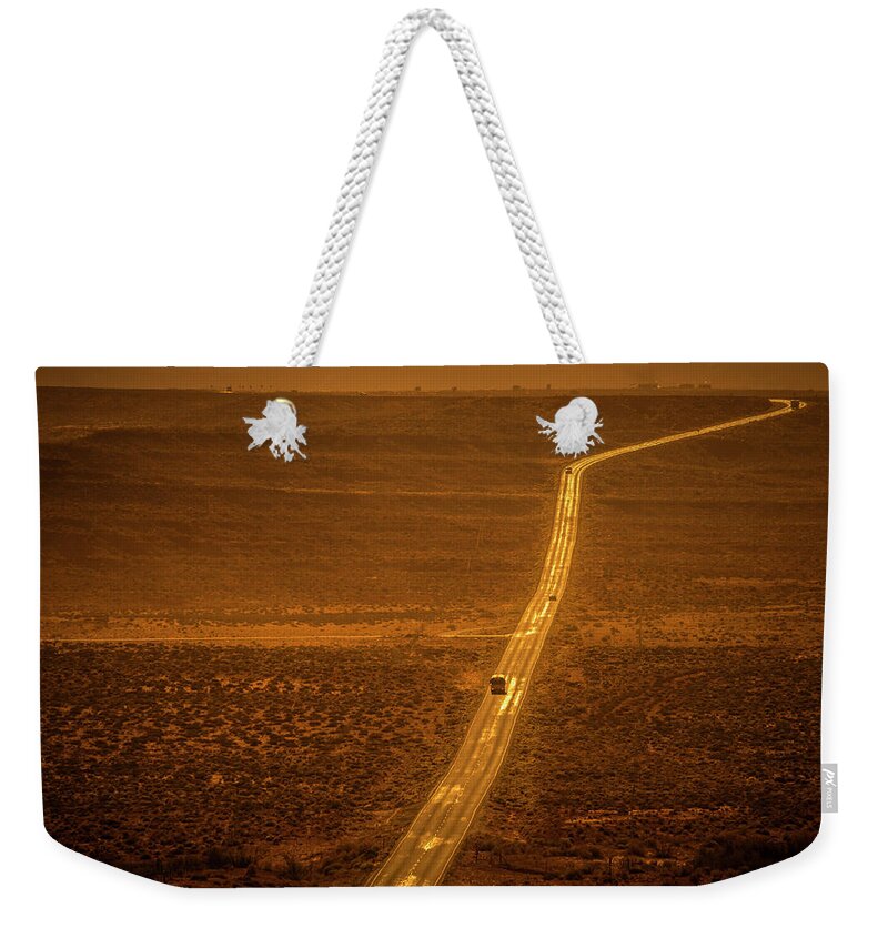 163 Weekender Tote Bag featuring the photograph Monument Valley Highway by Alan Copson