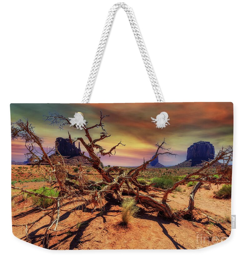 Monument Valley Weekender Tote Bag featuring the photograph Monument Valley, Utah by Lev Kaytsner