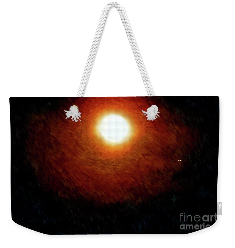  Weekender Tote Bag featuring the photograph Moon And Ship by Blake Richards