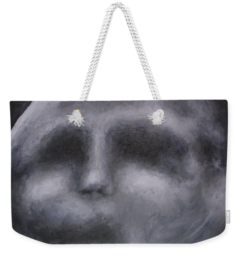 Moon Weekender Tote Bag featuring the painting Moon Man by Jen Shearer