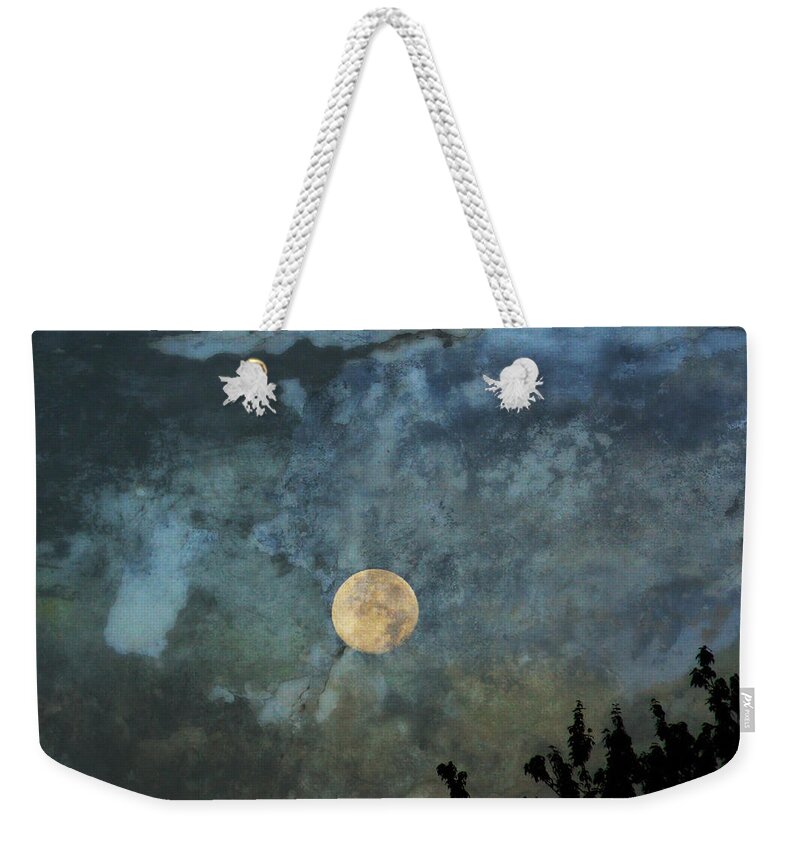 Moon Weekender Tote Bag featuring the photograph Moon Over Lake Reflection by Russel Considine
