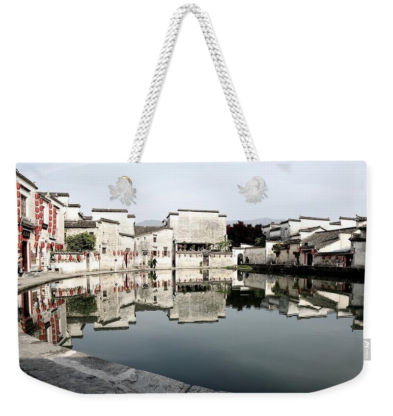 Moon Pond Weekender Tote Bag featuring the photograph Moon Pond In Hong Village 4 by Mingming Jiang