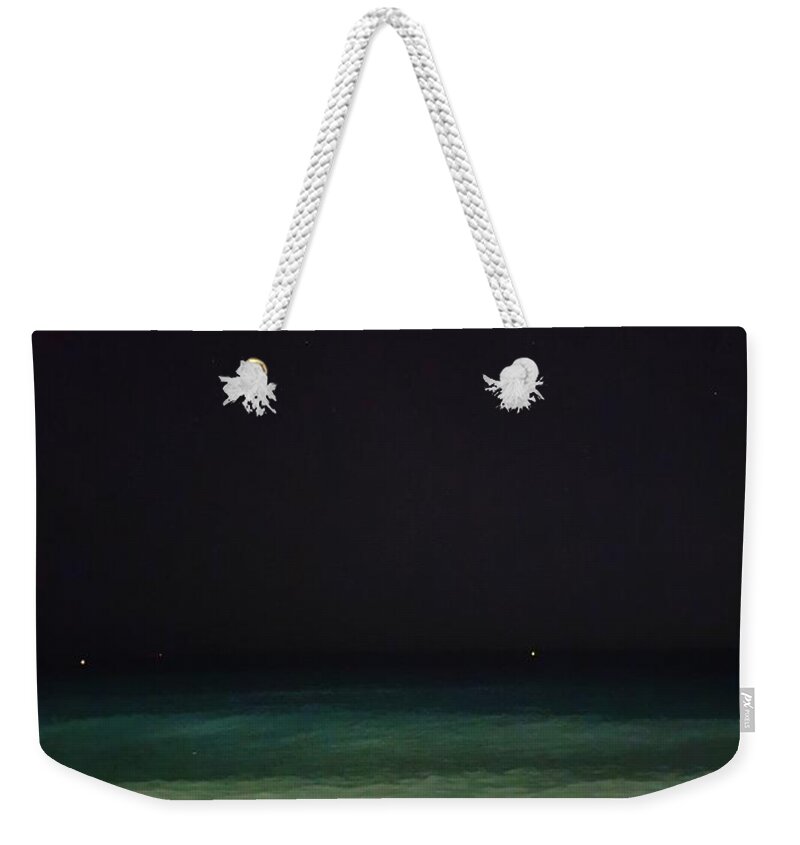 Sea Weekender Tote Bag featuring the photograph Moonless Night by Andrea Whitaker