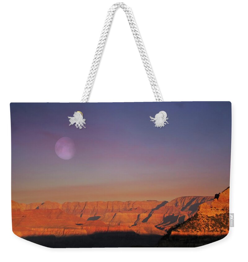 Fine Art Weekender Tote Bag featuring the photograph Moonrise Over the South Rim by Robert Harris