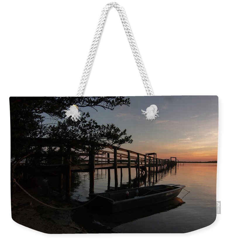 Morning Weekender Tote Bag featuring the photograph Mornin' on the Indian River by Dorothy Cunningham
