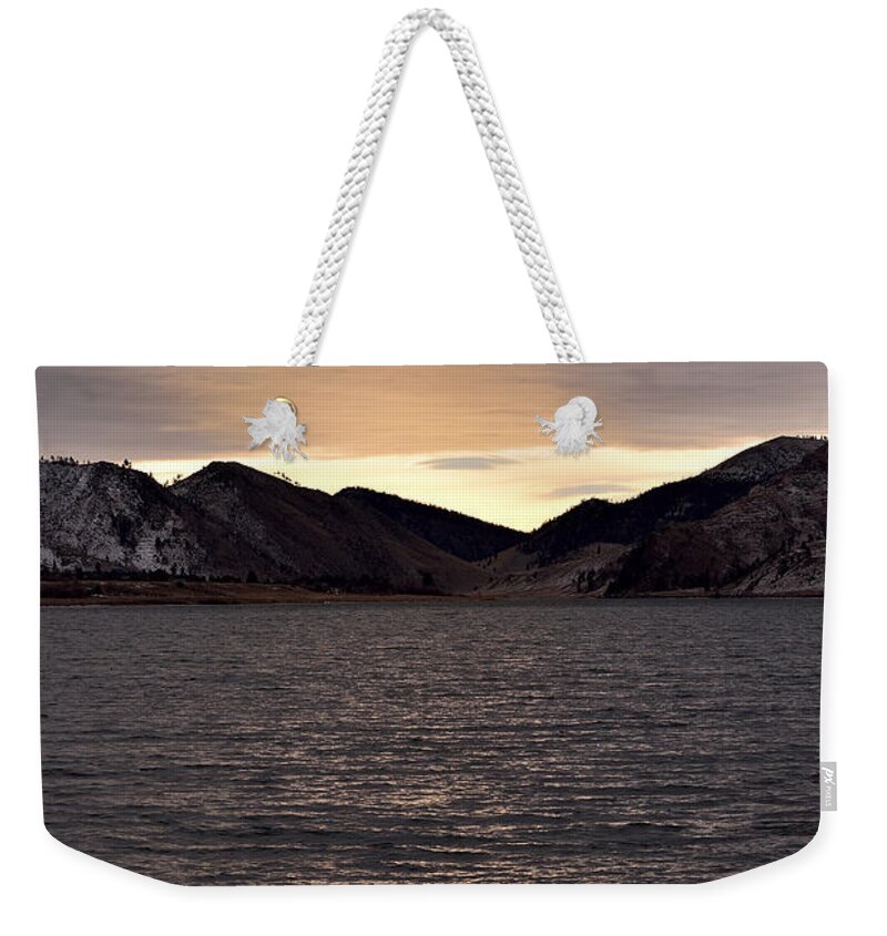 Sunrise Weekender Tote Bag featuring the photograph Morning at the Icy Inlet by Kae Cheatham